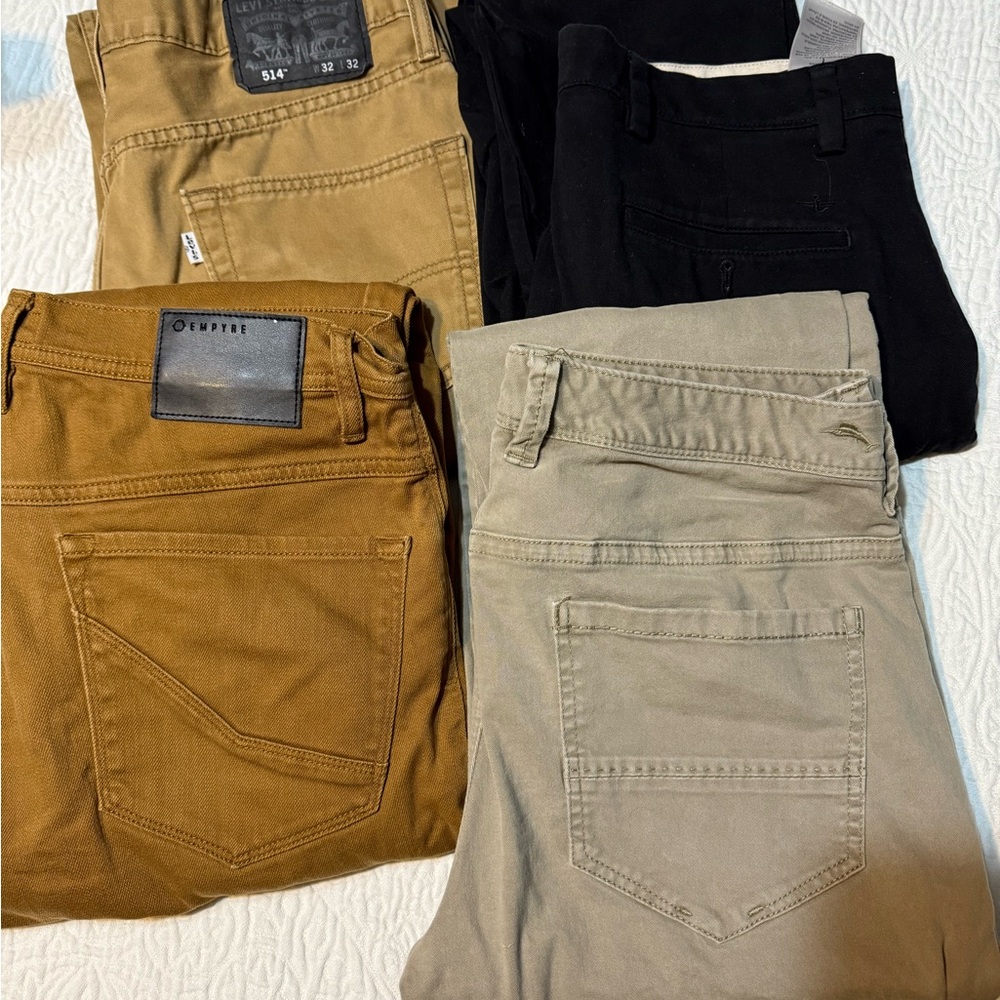 Empyre Men's Chinos - Black, Tan, and Brown Lot of 4